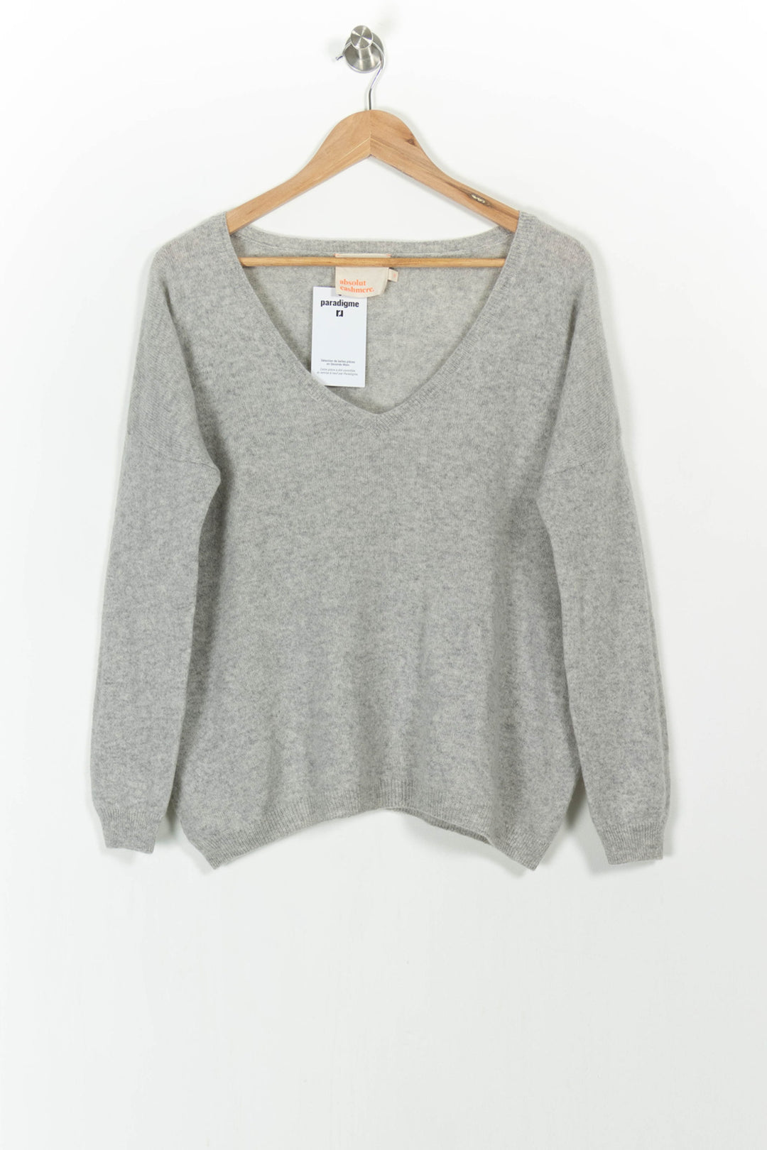 Pull Col V Gris - Taille S/36 de la marque Absolut Cashmere | PARAD83072 - Vendu par Paradigme - Image 2