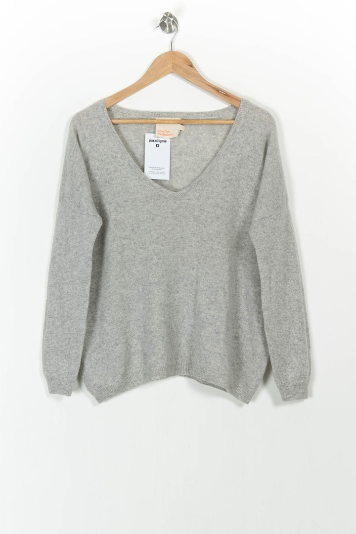 Pull Col V Gris - Taille S/36 de la marque Absolut Cashmere | PARAD83072 - Vendu par Paradigme - Image 2