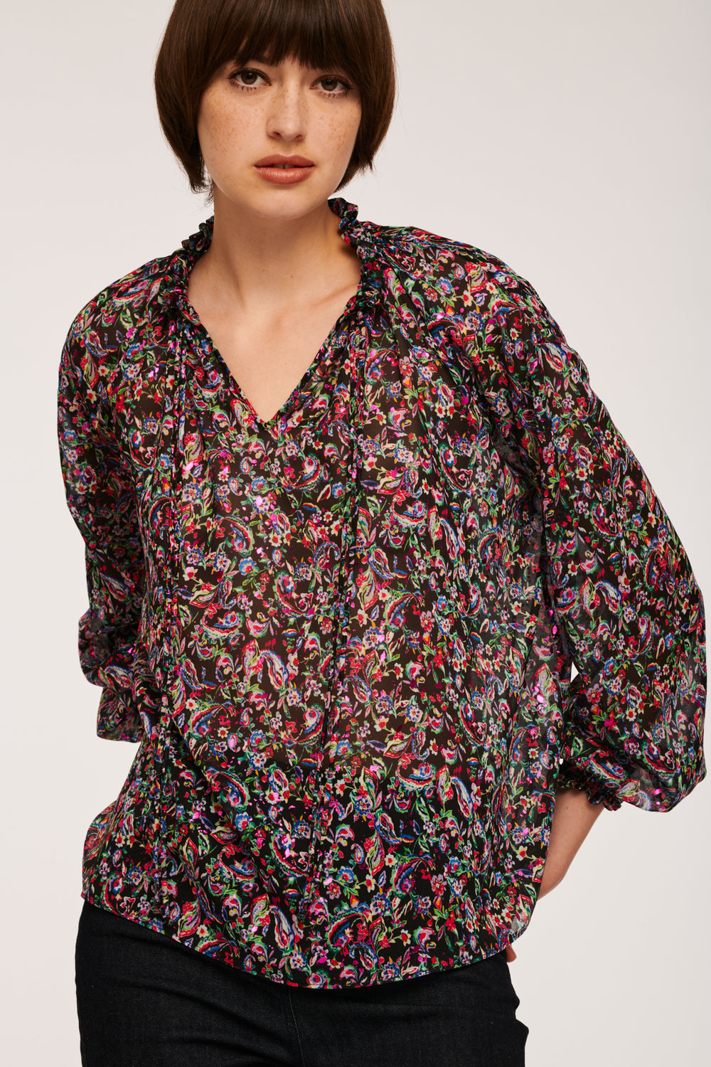 Blouse Lavallière Multicolore - Taille L/40 de la marque Weill | PARAD83109 - Vendu par Paradigme - Image 2