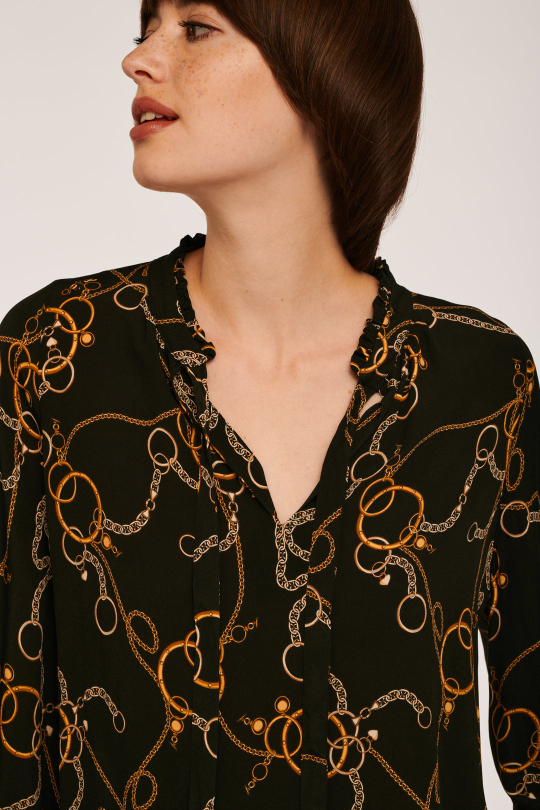 Blouse Lavallière Noire et Dorée - Taille S/36 de la marque Weill | PARAD83115 - Vendu par Paradigme - Image 2