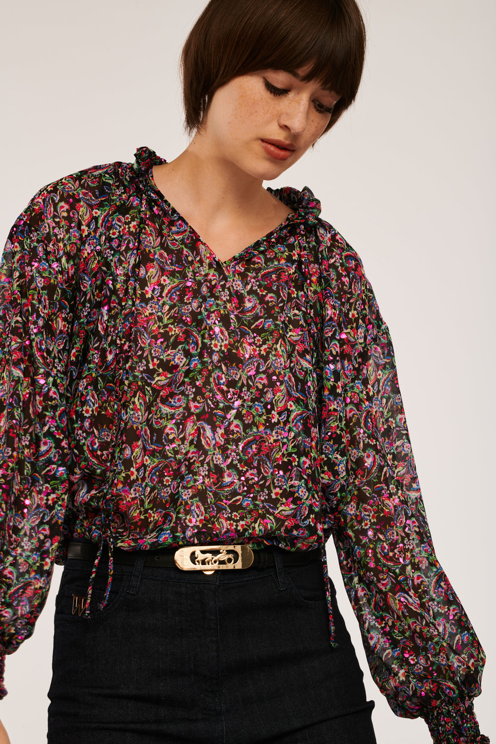 Blouse Lavallière Multicolore - Taille M/38 de la marque Weill | PARAD83125 - Vendu par Paradigme - Image 2