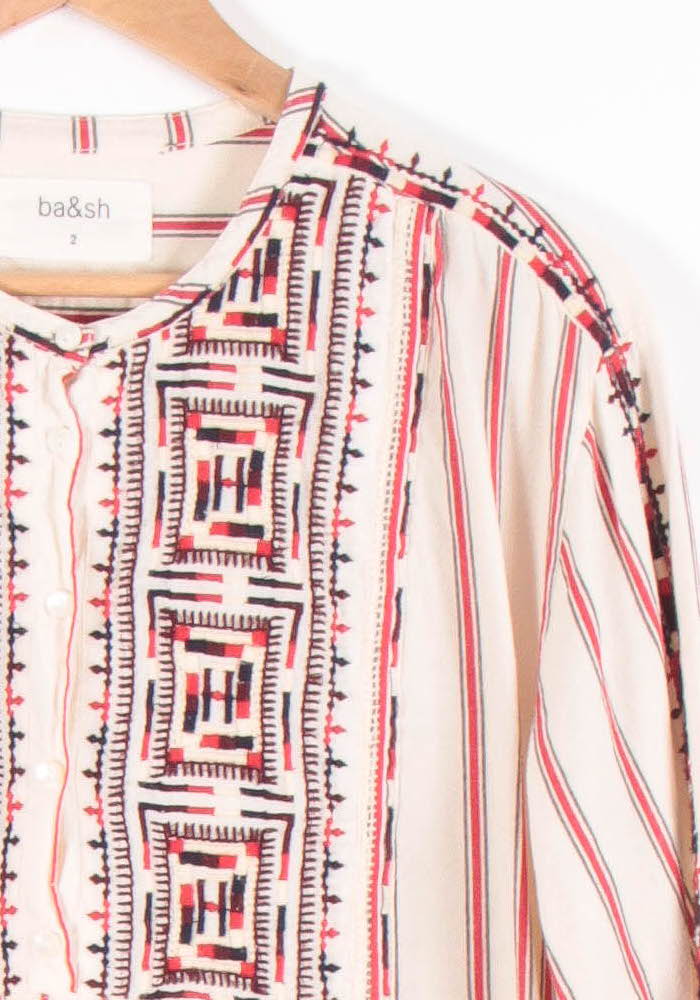 Robe Courte Beige et Rouge - Taille M/38 de la marque ba&sh | PARAD83165 - Vendu par Paradigme - Image 3