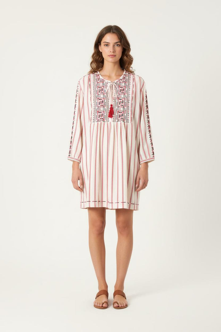 Robe Courte Beige et Rouge - Taille M/38 de la marque ba&sh | PARAD83165 - Vendu par Paradigme - Image 1