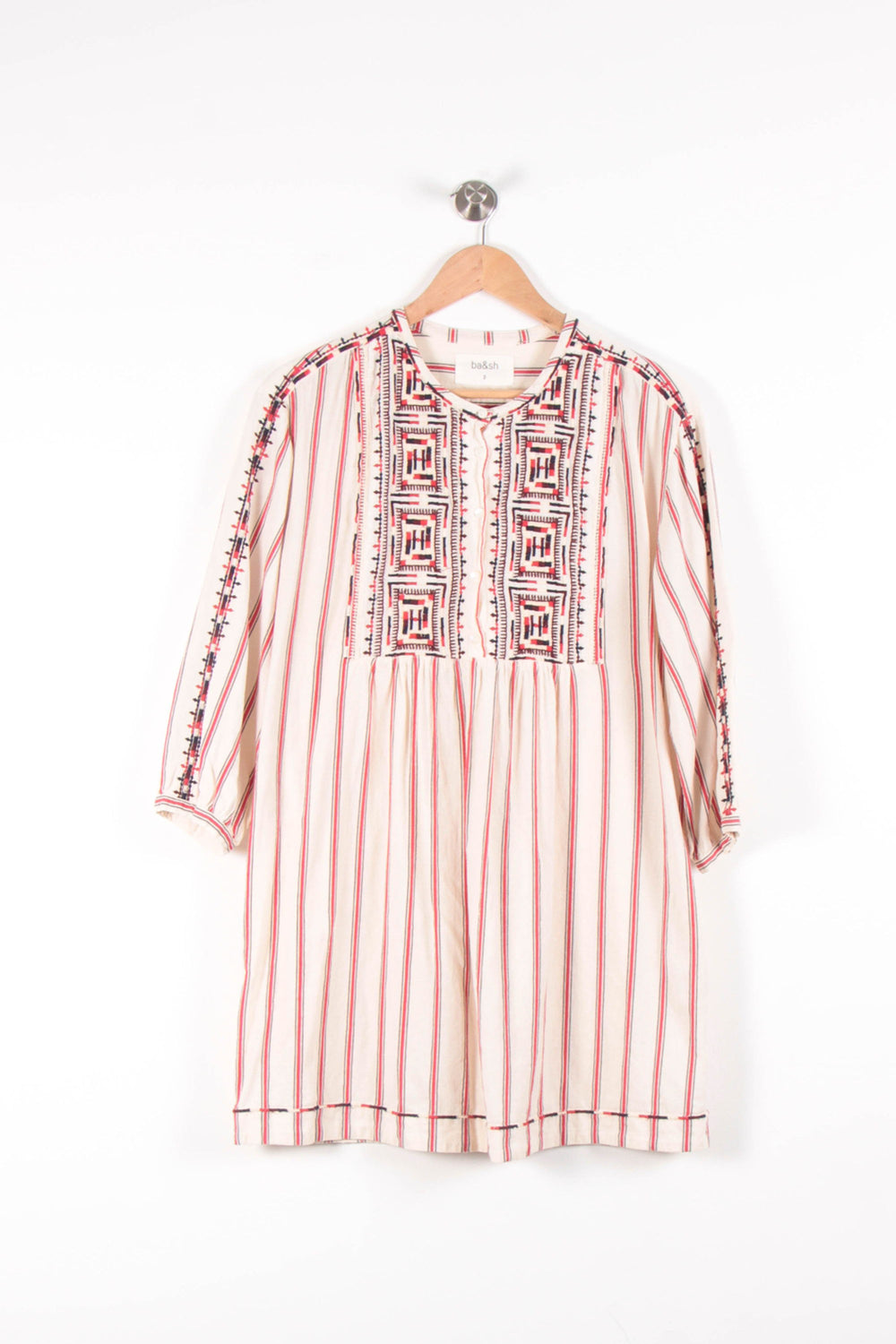 Robe Courte Beige et Rouge - Taille M/38 de la marque ba&sh | PARAD83165 - Vendu par Paradigme - Image 2