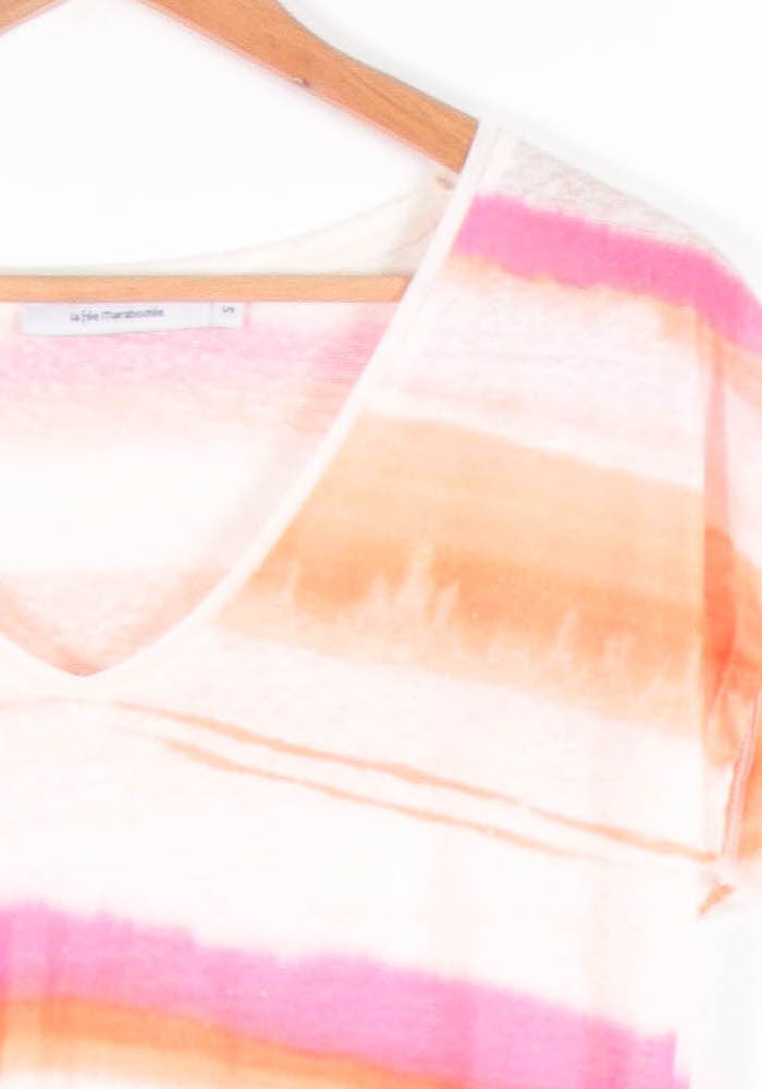 Tee-shirt Rose et Orange - Taille S/36 de la marque La Fée Maraboutée | PARAD83174 - Vendu par Paradigme - Image 3