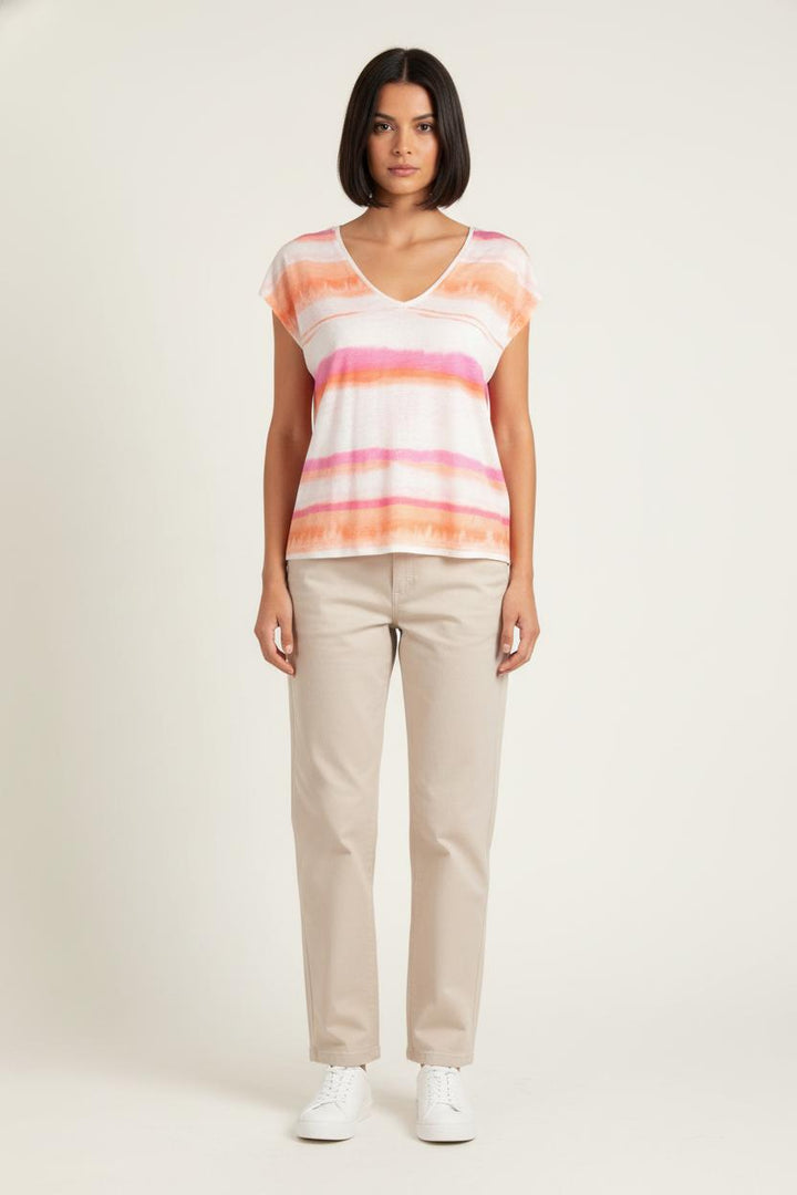 Tee-shirt Rose et Orange - Taille S/36 de la marque La Fée Maraboutée | PARAD83174 - Vendu par Paradigme - Image 1