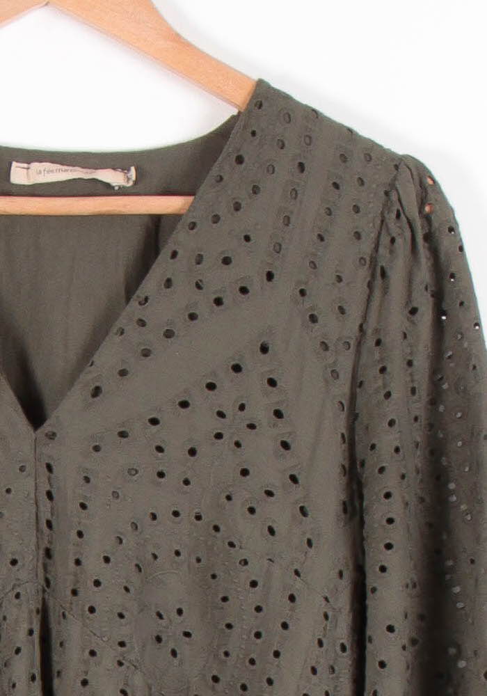 Robe Brodée Verte - Taille S/36 de la marque La Fée Maraboutée | PARAD83187 - Vendu par Paradigme - Image 3