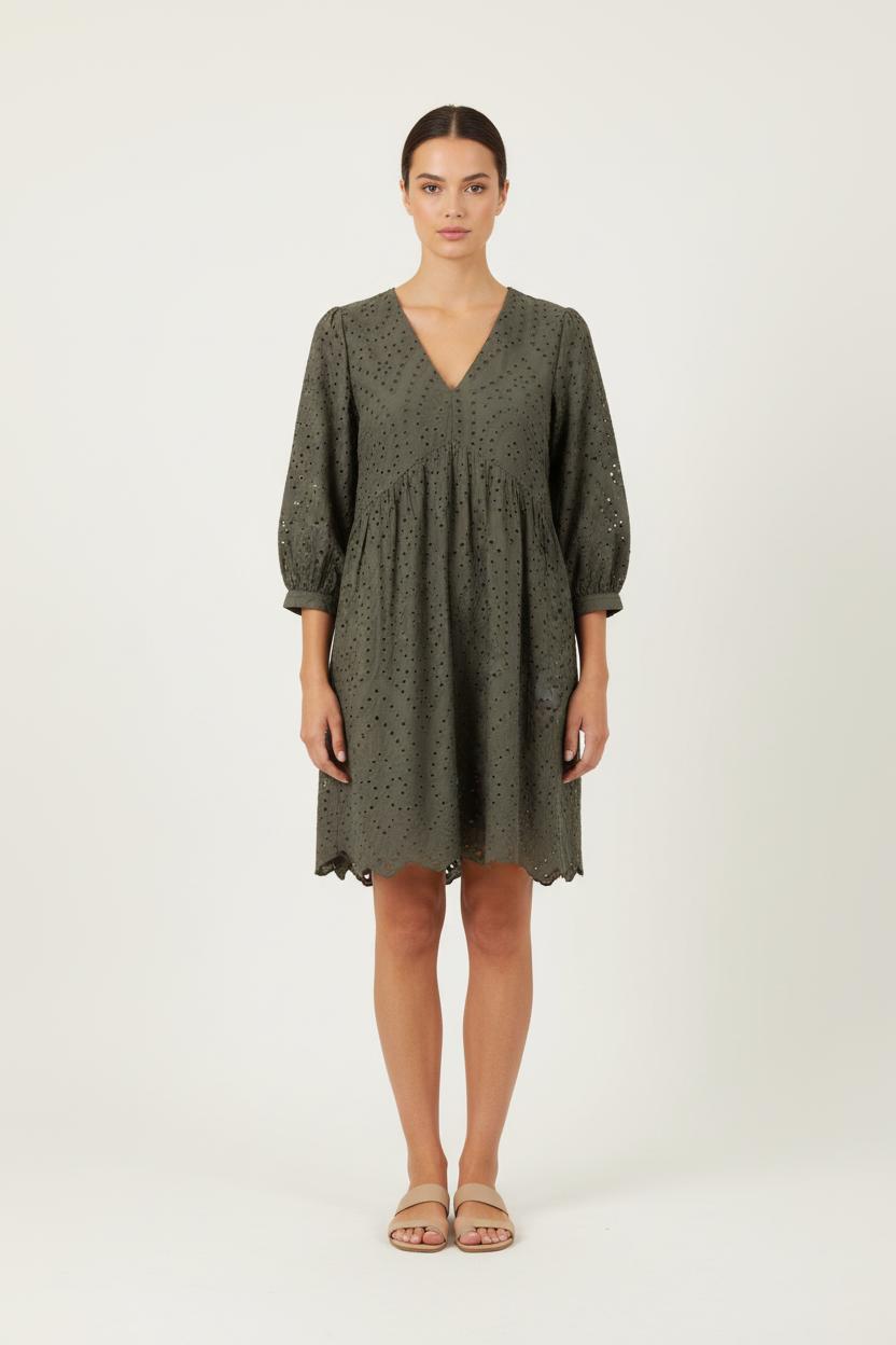 Robe Brodée Verte - Taille S/36 de la marque La Fée Maraboutée | PARAD83187 - Vendu par Paradigme - Image 1