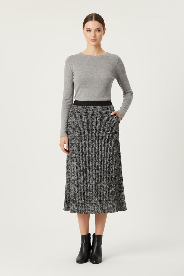 Jupe Midi Noire et Grise - Taille S/36 de la marque Gerard Darel | PARAD83208 - Vendu par Paradigme - Image 1