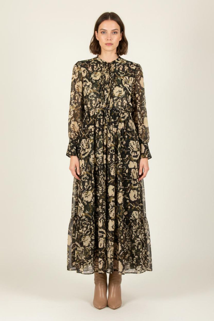 Robe Longue Noire et Beige - Taille M/38 de la marque Gerard Darel | PARAD83209 - Vendu par Paradigme - Image 1