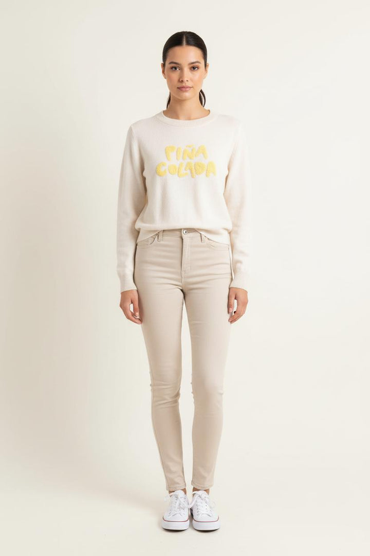 Pull Blanc et Jaune - Taille S/36 de la marque Absolut Cashmere | PARAD83216 - Vendu par Paradigme - Image 1