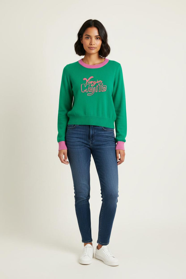 Pull Vert et Rose - Taille S/36 de la marque Absolut Cashmere | PARAD83217 - Vendu par Paradigme - Image 1
