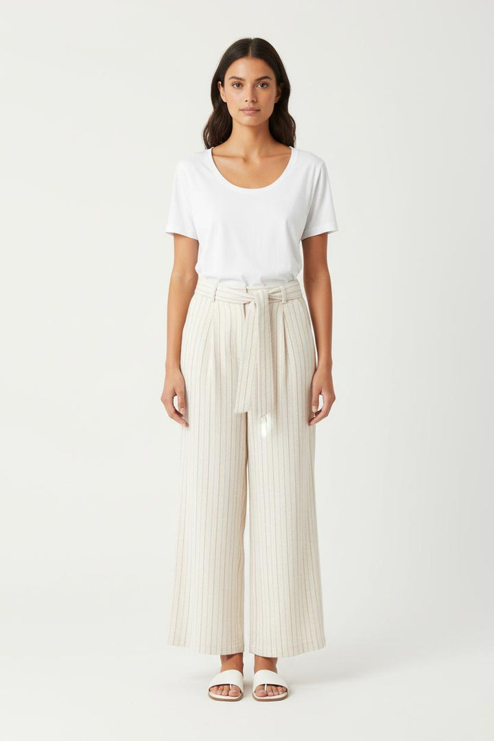 Pantalon Rayé Blanc et Beige - Taille S/36 de la marque Ekyog | PARAD83218 - Vendu par Paradigme - Image 1