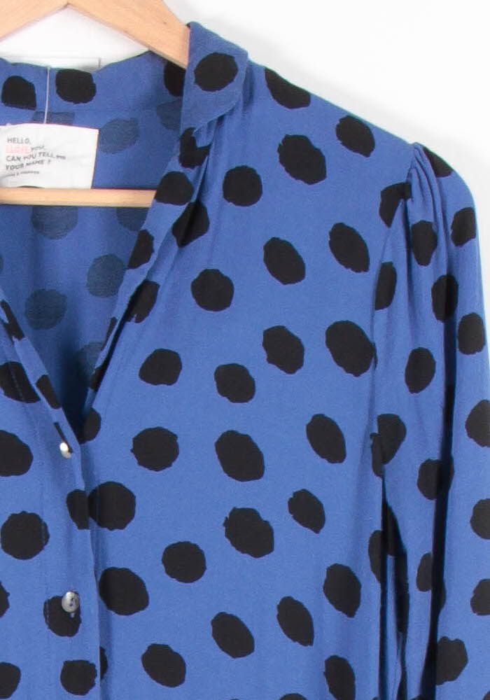 Robe Chemise Bleue et Noire - Taille S/36 de la marque Léon & Harper | PARAD83221 - Vendu par Paradigme - Image 3