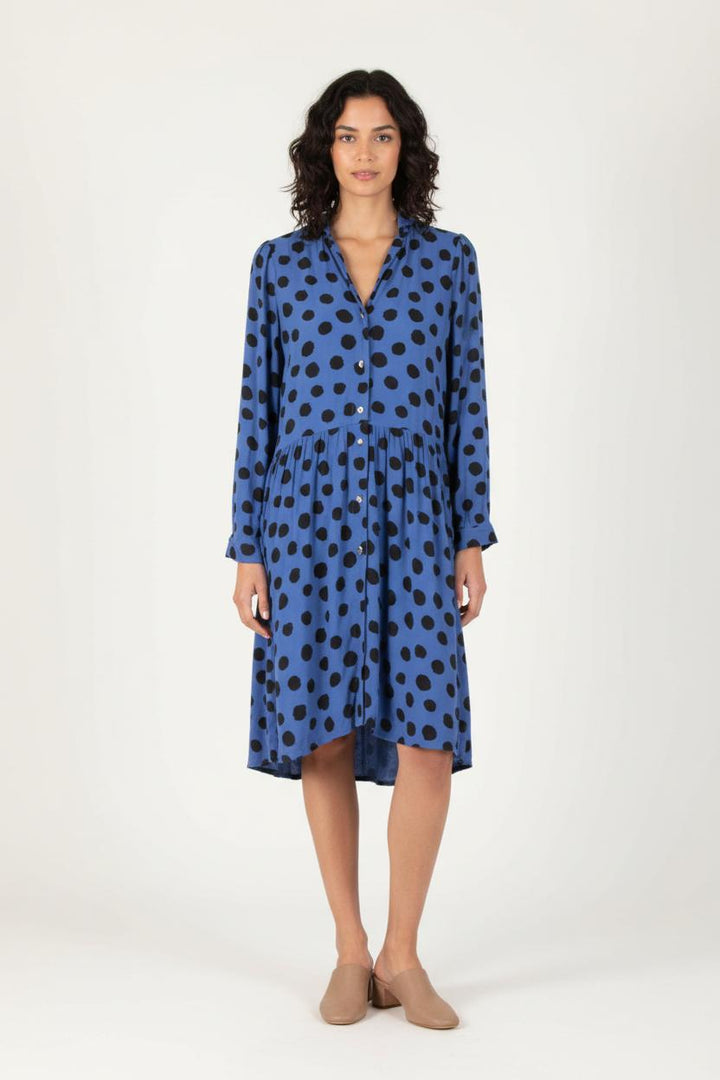 Robe Chemise Bleue et Noire - Taille S/36 de la marque Léon & Harper | PARAD83221 - Vendu par Paradigme - Image 1