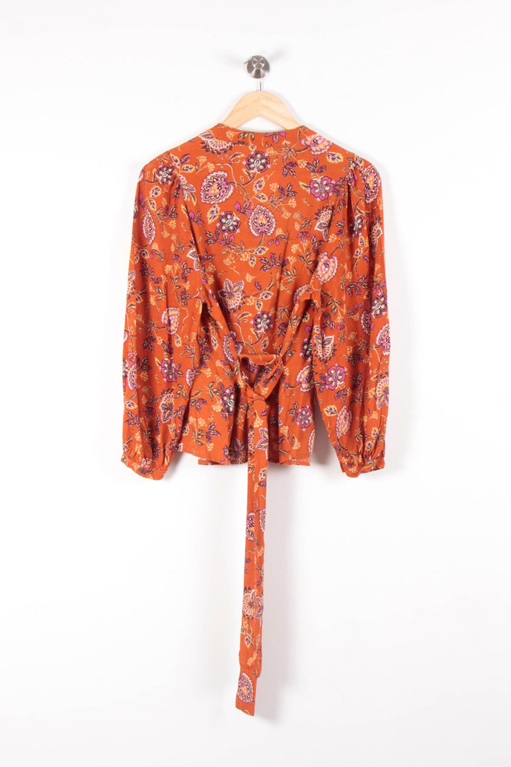 Blouse Fleurie Orange et Rose - Taille XS/34 de la marque La Fée Maraboutée | PARAD83227 - Vendu par Paradigme - Image 4