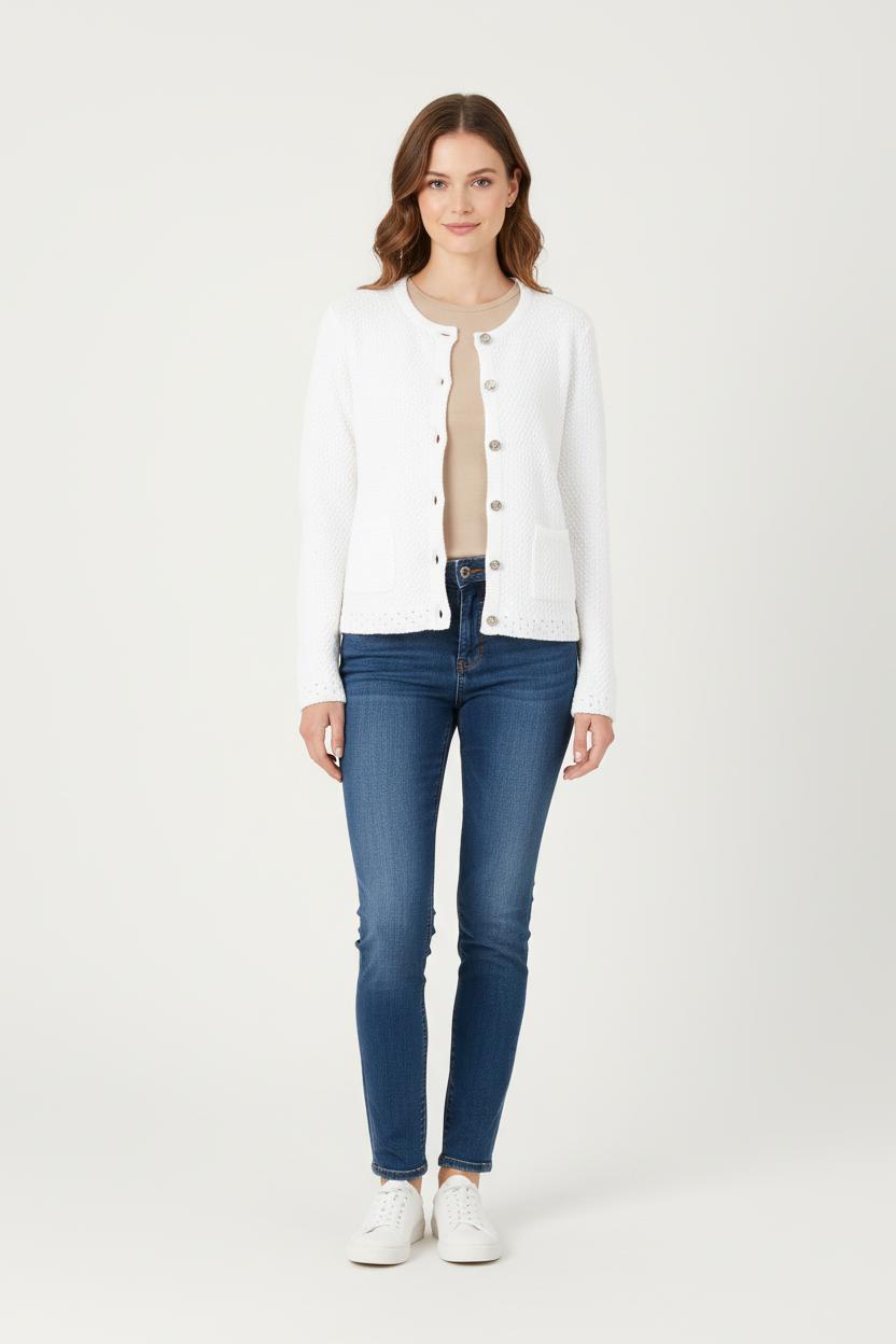 Gilet Blanc - Taille S/36 de la marque La Fée Maraboutée | PARAD83230 - Vendu par Paradigme - Image 1