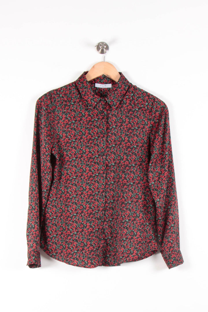 Chemise Fleurie Rouge et Verte - Taille S/36 de la marque ZAPA | PARAD83240 - Vendu par Paradigme - Image 2