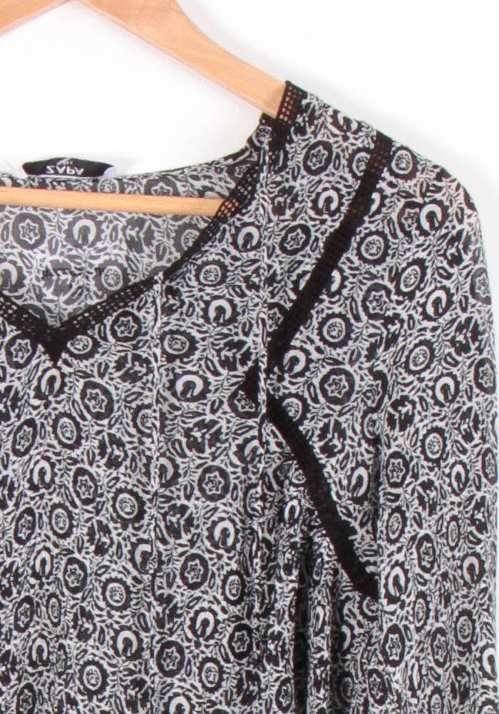 Blouse Noire et Blanche - Taille S/36 de la marque ZAPA | PARAD83247 - Vendu par Paradigme - Image 3