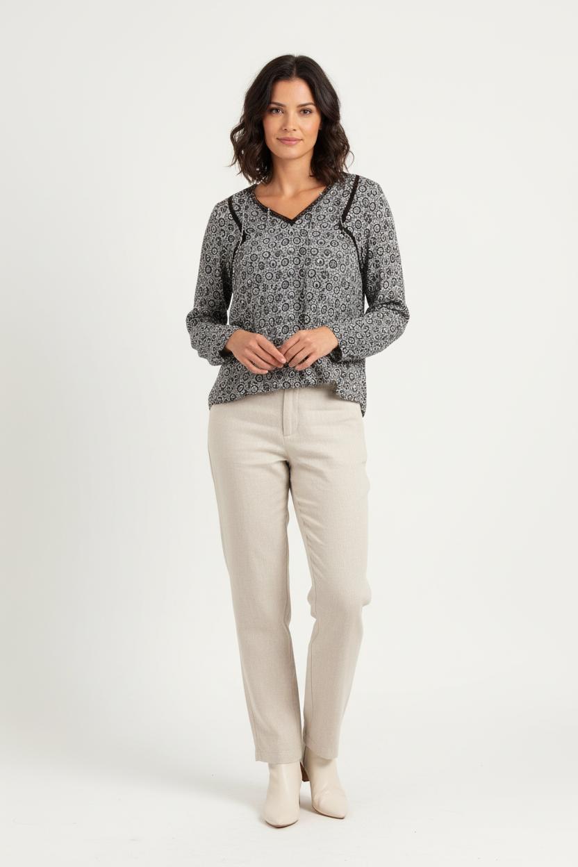 Blouse Noire et Blanche - Taille S/36 de la marque ZAPA | PARAD83247 - Vendu par Paradigme - Image 1