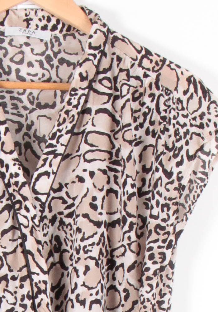 Blouse Léopard Beige et Noir - Taille S/36 de la marque ZAPA | PARAD83249 - Vendu par Paradigme - Image 3