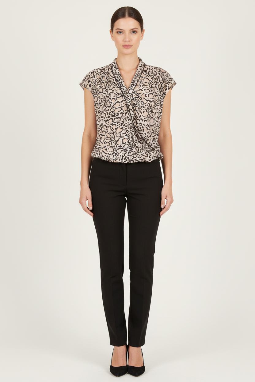 Blouse Léopard Beige et Noir - Taille S/36 de la marque ZAPA | PARAD83249 - Vendu par Paradigme - Image 1