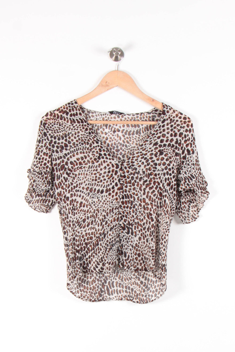 Blouse Léopard Beige et Marron - Taille S/36 de la marque ZAPA | PARAD83250 - Vendu par Paradigme - Image 2