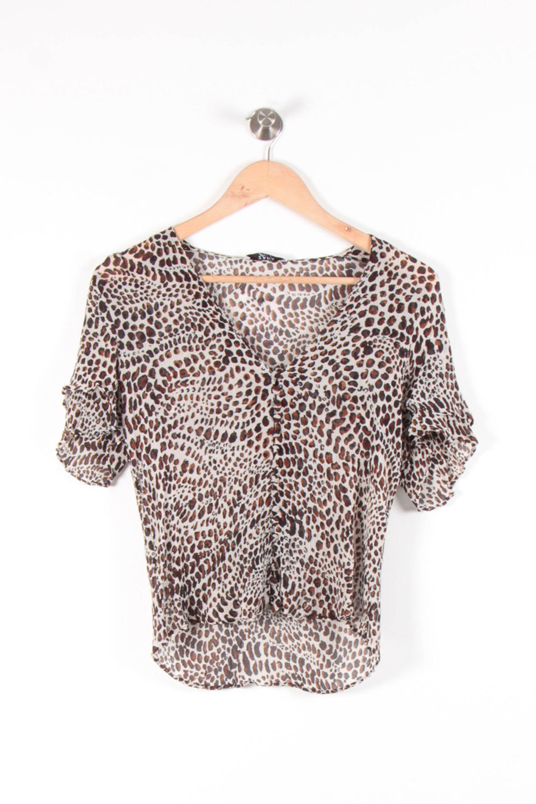 Blouse Léopard Beige et Marron - Taille S/36 de la marque ZAPA | PARAD83250 - Vendu par Paradigme - Image 2