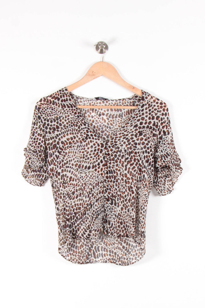 Blouse Léopard Beige et Marron - Taille S/36 de la marque ZAPA | PARAD83250 - Vendu par Paradigme - Image 2
