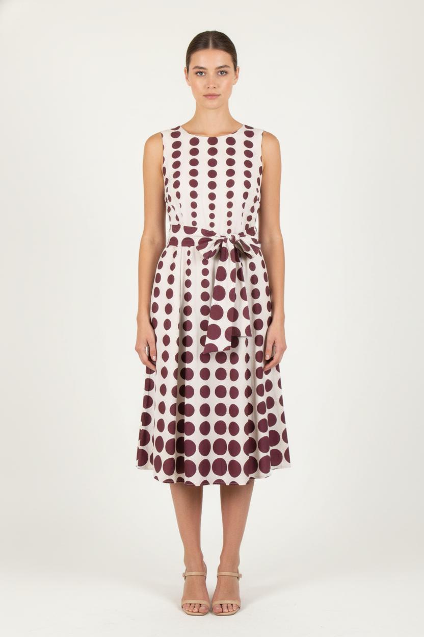 Robe Écrue et Bordeaux - Taille L/40 de la marque La Fée Maraboutée | PARAD83288 - Vendu par Paradigme - Image 1