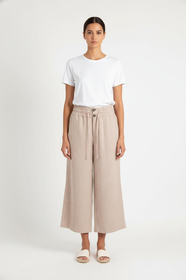 Pantalon Large Beige - Taille M/38 de la marque La Fée Maraboutée | PARAD83289 - Vendu par Paradigme - Image 1