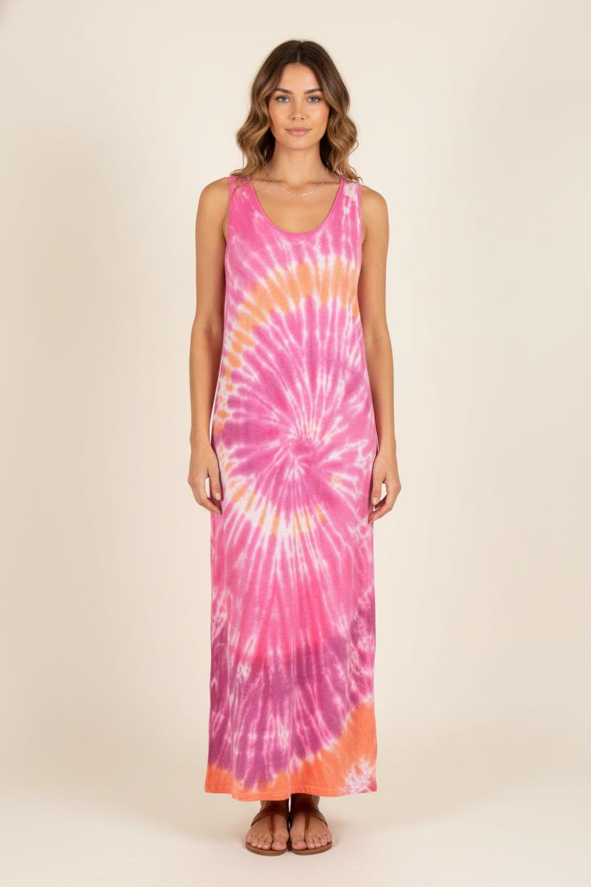 Robe Longue Rose et Orange - Taille S/36 de la marque Kujten | PARAD83296 - Vendu par Paradigme - Image 1