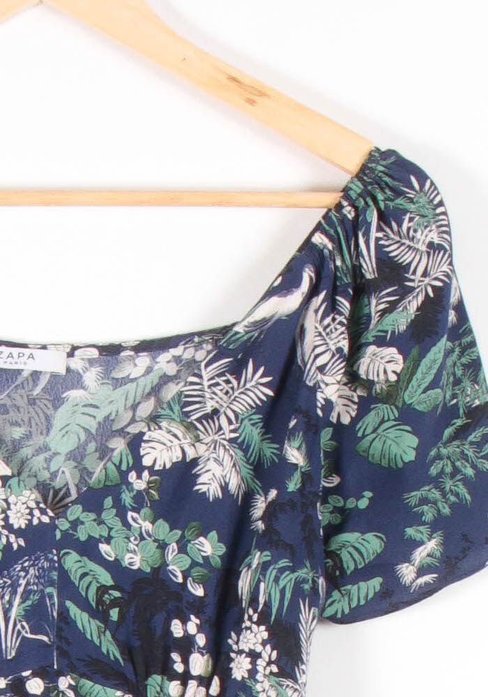 Robe Midi Bleue et Verte - Taille S/36 de la marque ZAPA | PARAD83313 - Vendu par Paradigme - Image 3
