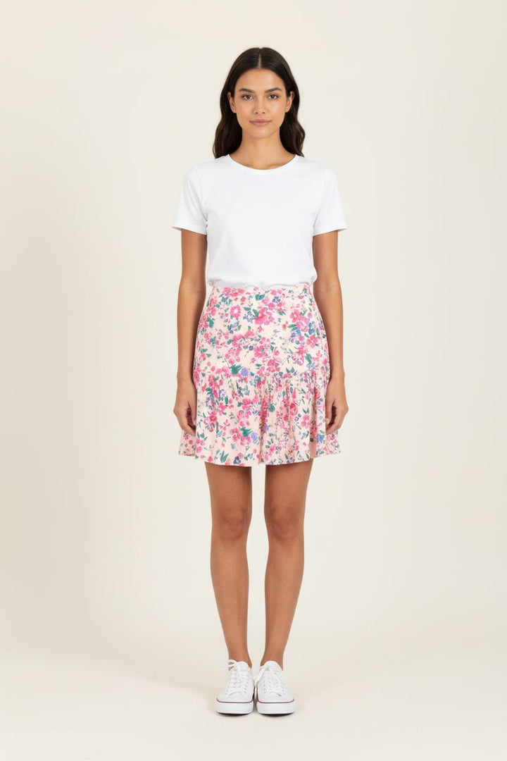 Jupe Fleurie Rose et Violet - Taille S/36 de la marque Petite Mendigote | PARAD83315 - Vendu par Paradigme - Image 1