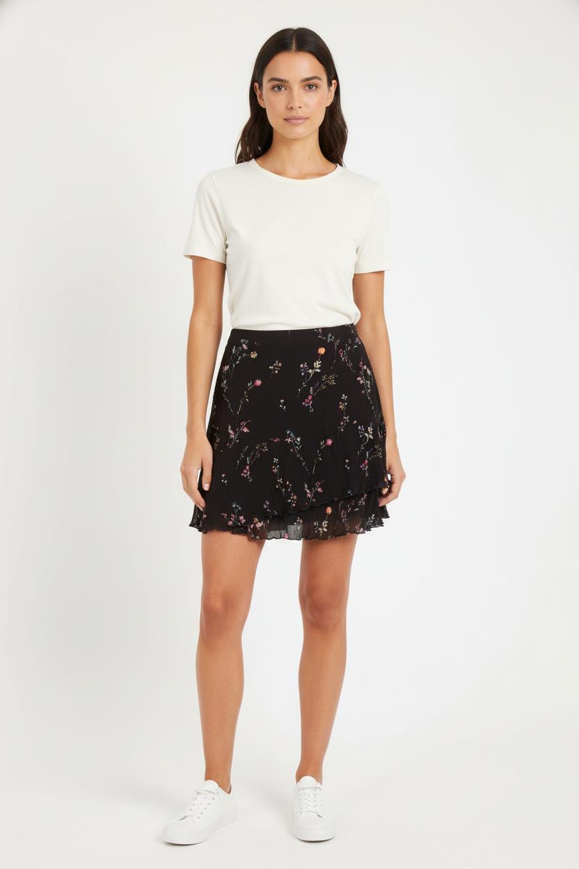 Jupe Fleurie Noire - Taille M/38 de la marque ZAPA | PARAD83316 - Vendu par Paradigme - Image 1