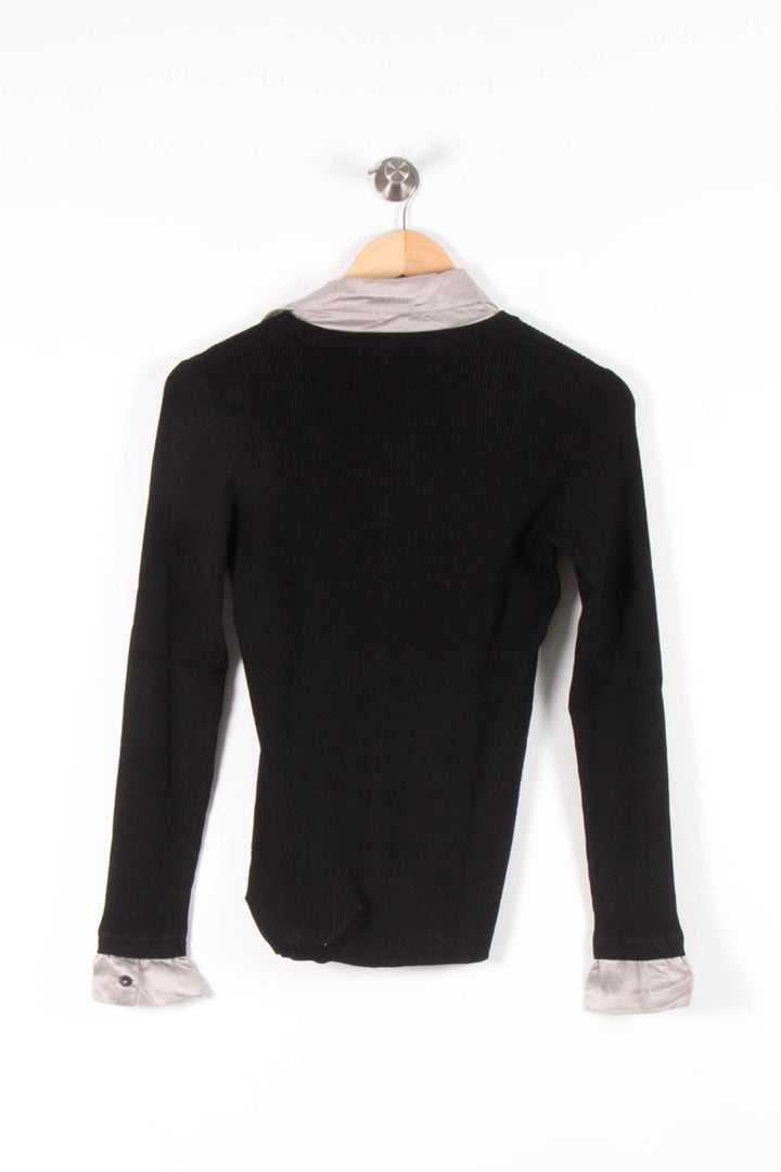 Cardigan Noir et Gris - Taille M/38 de la marque Caroll | PARAD83322 - Vendu par Paradigme - Image 4