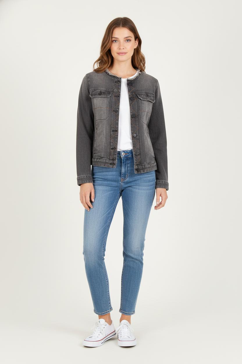 Veste en Jean Noire - Taille M/38 de la marque Zadig&Voltaire | PARAD83329 - Vendu par Paradigme - Image 1