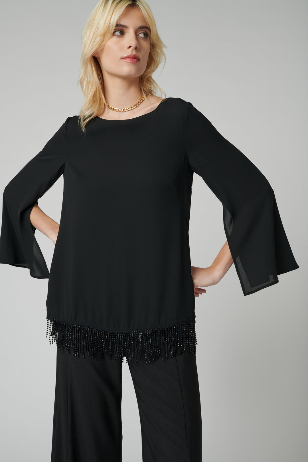 Blouse à Franges Noire - Taille S/36 de la marque Weill | PARAD83338 - Vendu par Paradigme - Image 2