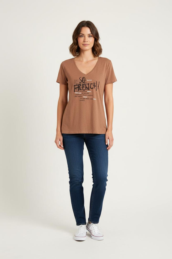 Tee-shirt Marron - Taille S/36 de la marque IKKS | PARAD83401 - Vendu par Paradigme - Image 1