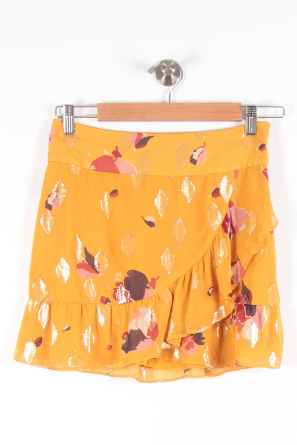 Jupe Volantée Jaune et Doré - Taille XS/34 de la marque Sézane | PARAD83410 - Vendu par Paradigme - Image 2