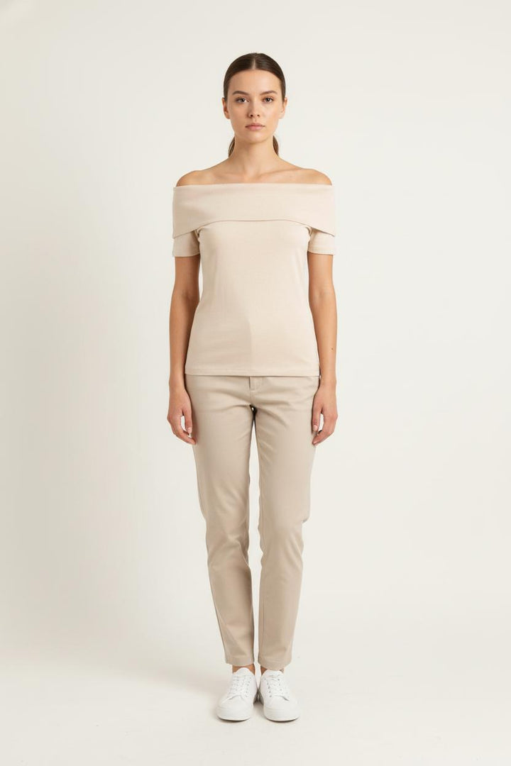 Top Col Bateau Beige - Taille XS/34 de la marque Sézane | PARAD83412 - Vendu par Paradigme - Image 1