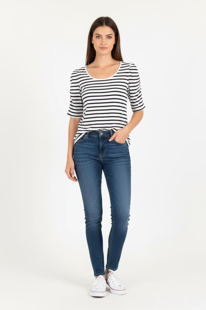 Marinière Blanche et Noire - Taille L/40 de la marque Caroll | PARAD83419 - Vendu par Paradigme - Image 1