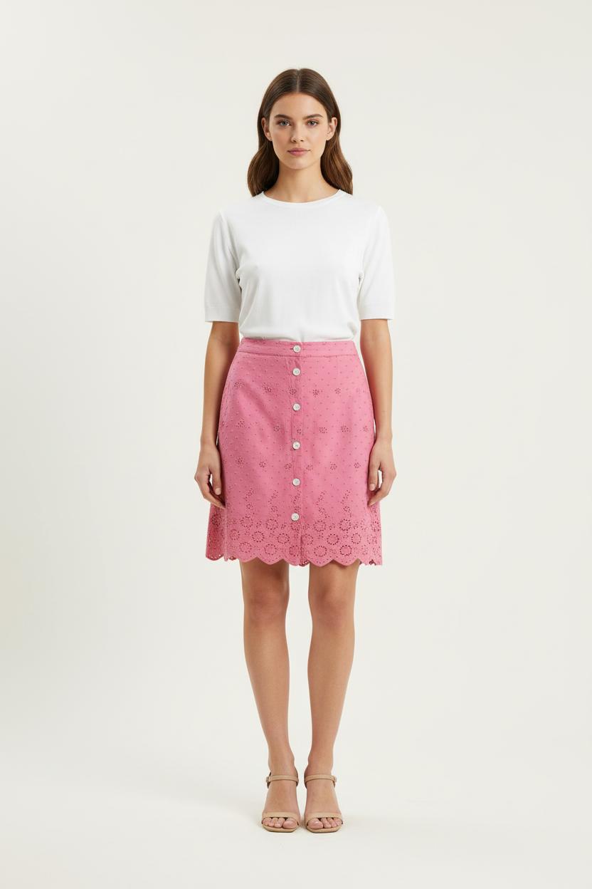 Jupe Brodée Rose - Taille M/38 de la marque Karl Marc John | PARAD83424 - Vendu par Paradigme - Image 1