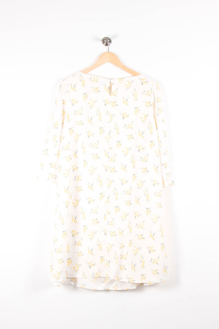 Robe Fleurie Blanche et Jaune - Taille M/38 de la marque Claudie Pierlot | PARAD83427 - Vendu par Paradigme - Image 4