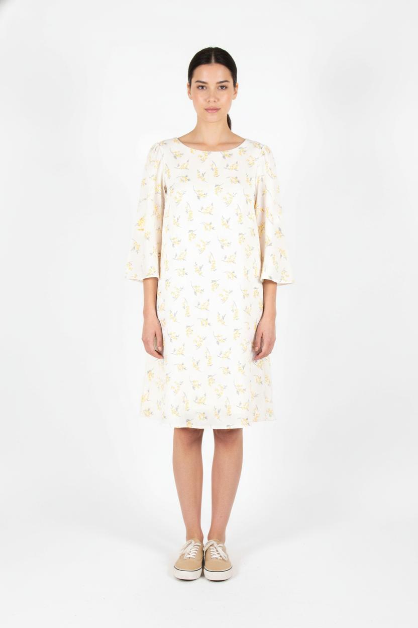 Robe Fleurie Blanche et Jaune - Taille M/38 de la marque Claudie Pierlot | PARAD83427 - Vendu par Paradigme - Image 1