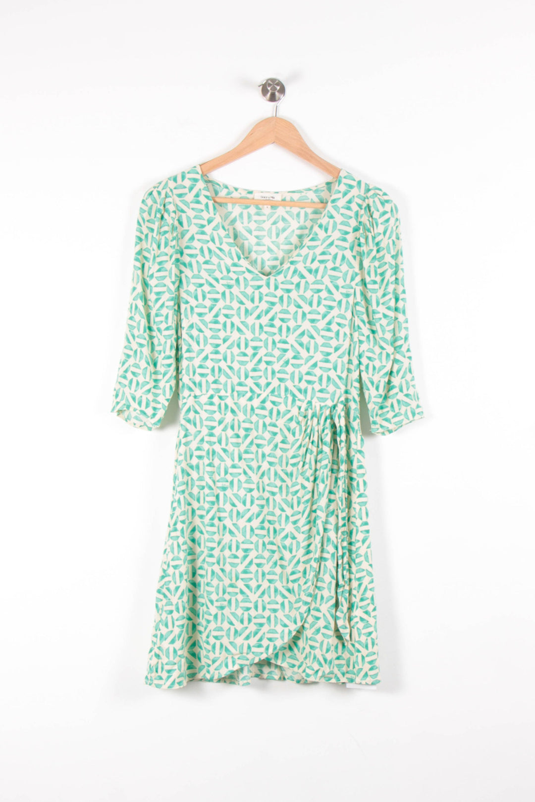 Robe Évasée Verte et Blanche - Taille S/36 de la marque Grace & Mila | PARAD83432 - Vendu par Paradigme - Image 2