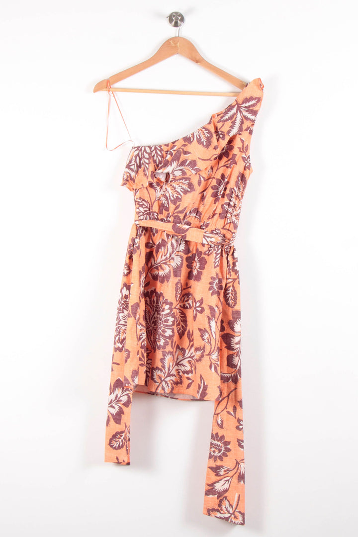 Robe Asymétrique Orange et Marron - Taille XS/34 de la marque Claudie Pierlot | PARAD83433 - Vendu par Paradigme - Image 4