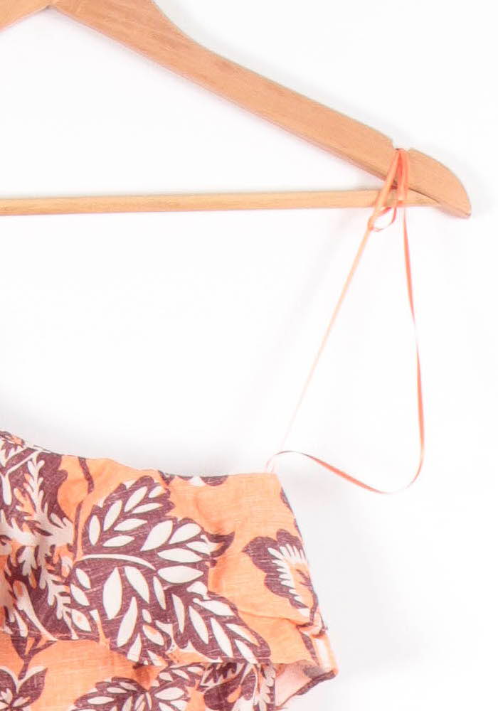 Robe Asymétrique Orange et Marron - Taille XS/34 de la marque Claudie Pierlot | PARAD83433 - Vendu par Paradigme - Image 3