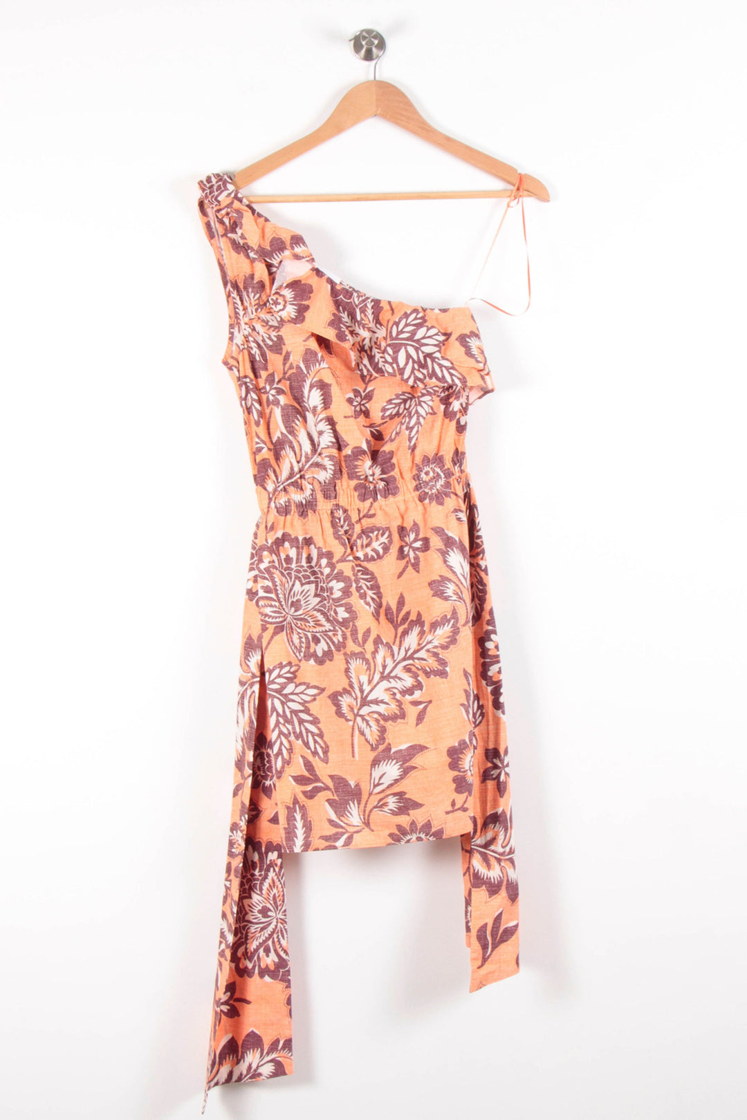 Robe Asymétrique Orange et Marron - Taille XS/34 de la marque Claudie Pierlot | PARAD83433 - Vendu par Paradigme - Image 2