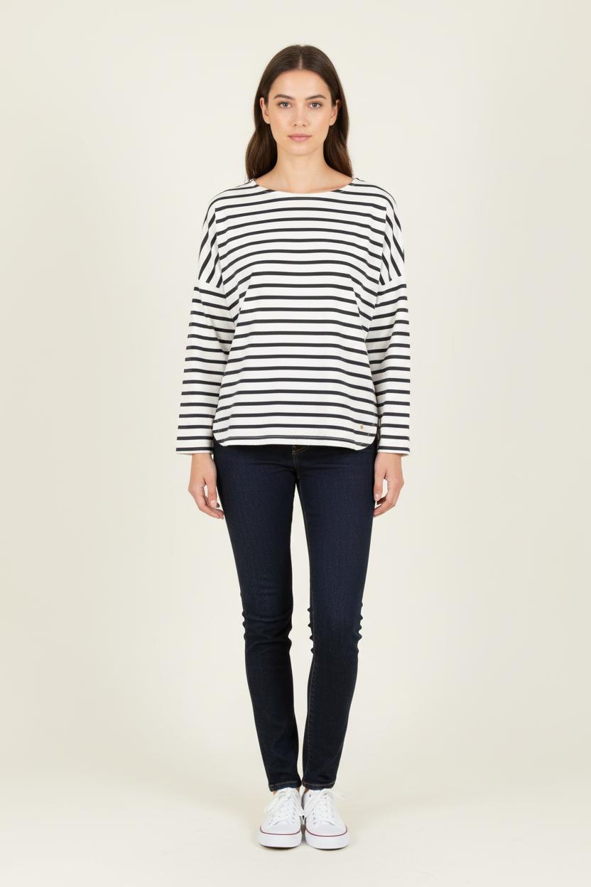 Marinière Blanche et Noire - Taille M/38 de la marque Des petits hauts | PARAD83444 - Vendu par Paradigme - Image 1